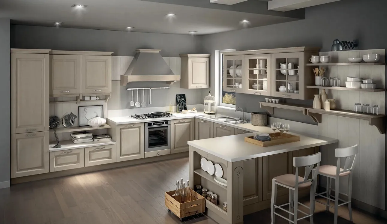 Cucina Classica in Rovere con penisola Bolgheri 02 di Stosa