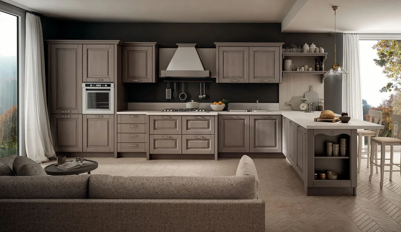 Cucina Classica in Rovere con penisola Bolgheri 03 di Stosa