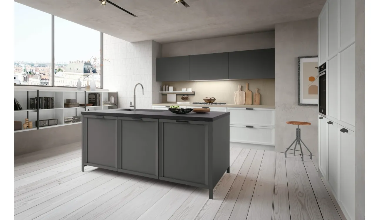 Cucina Classica Newport v6 in Frassino laccato Bianco Alba di Stosa