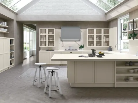 Cucina Classica Tosca v1 in Frassino laccato Beige Angora di Stosa