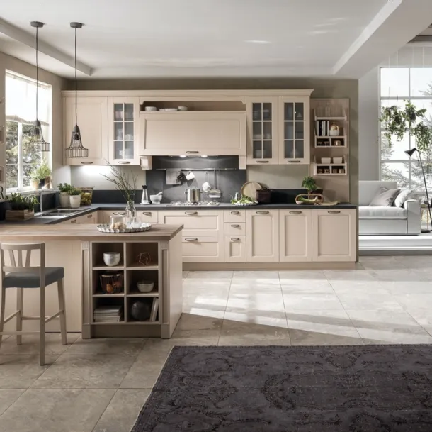 Cucina Classica Virginia Soft Beauty in Cipria opaco di Stosa