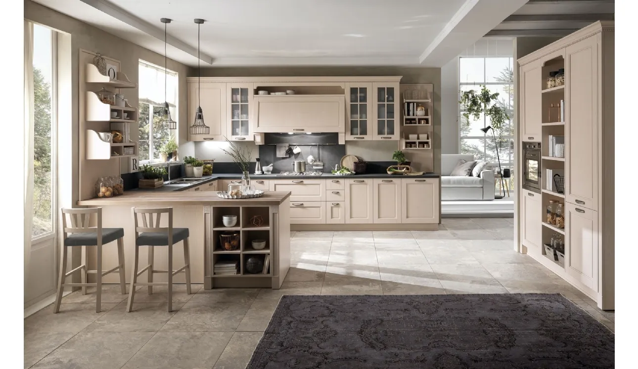 Cucina Classica Virginia Soft Beauty in Cipria opaco di Stosa