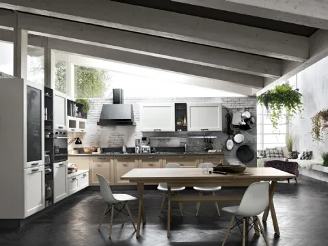Cucina Classica York v1 in Rovere Bianco Artic e Nordic di Stosa