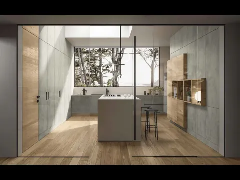 Cucina Design 03 con isola in laminato e Rovere di Garofoli