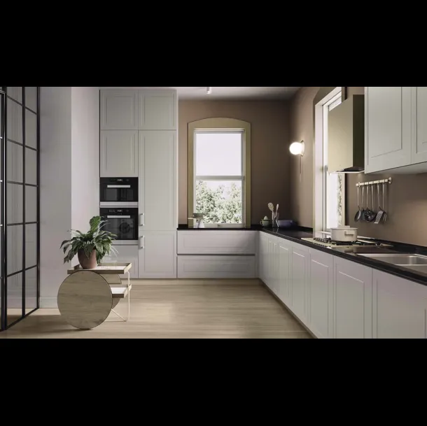 Cucina Design 04 angolare in laccato bianco di Garofoli