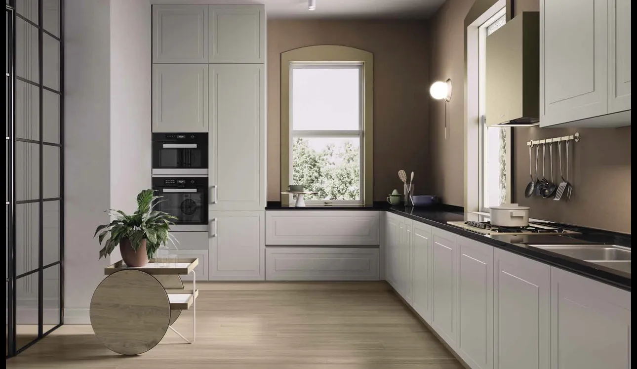 Cucina Design 04 angolare in laccato bianco di Garofoli