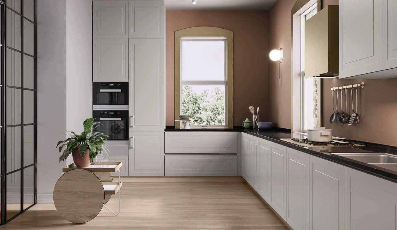 Cucina Design 07 angolare in laccato bianco di Garofoli
