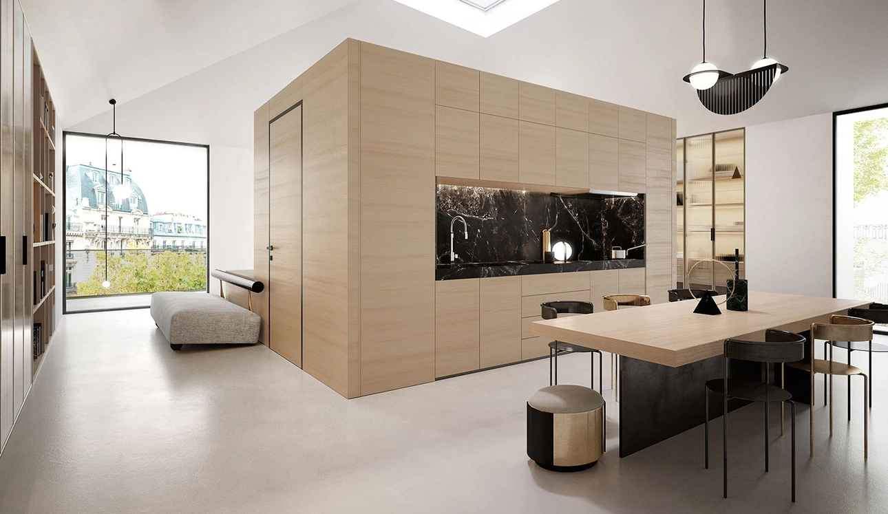 Cucina Design 09 lineare in rovere di Garofoli