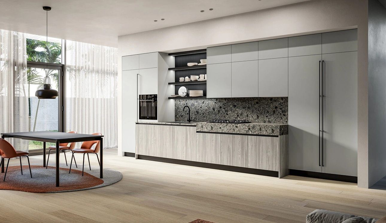 Cucina Moderna lineare Cloe 03 in laminato e laccato di Arredo3