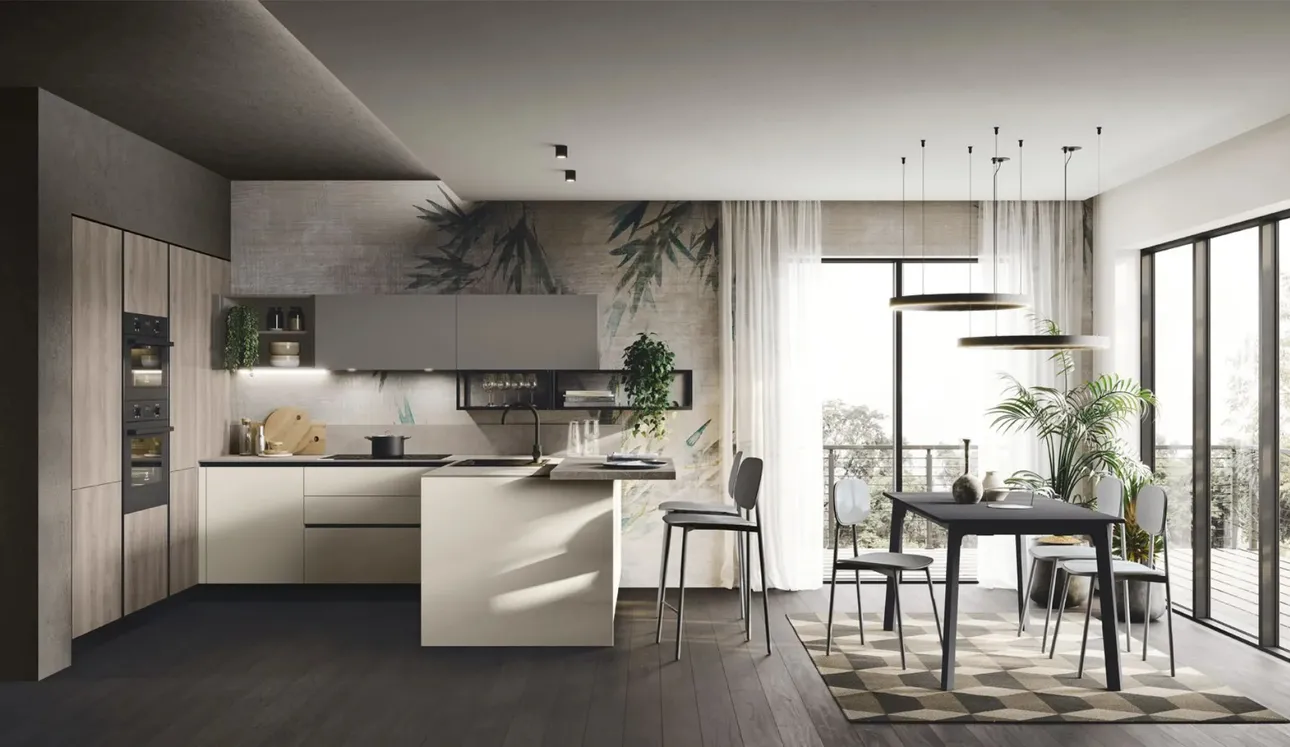Cucina Moderna con penisola Art-Kaya 05 di Stosa