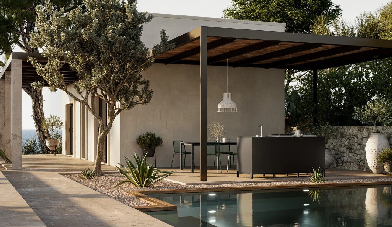 Cucina Moderna outdoor in alluminio Aura 02 di Arredo3