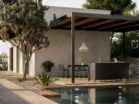 Cucina Moderna outdoor in alluminio Aura 02 di Arredo3