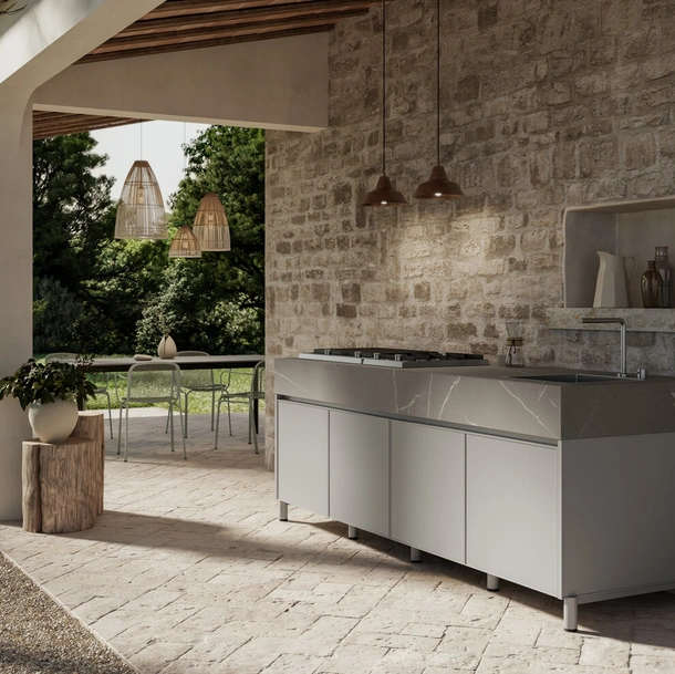 Cucina Moderna in alluminio Aura di Arredo3