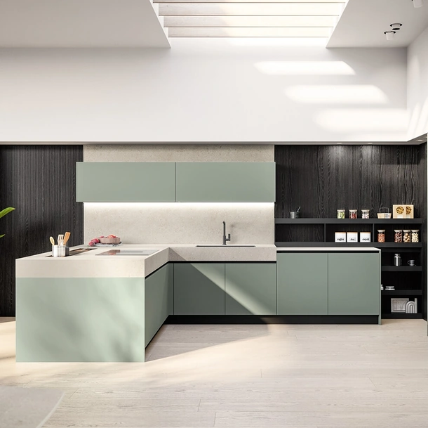 Cucina Moderna in laminato con penisola Cloe di Arredo3