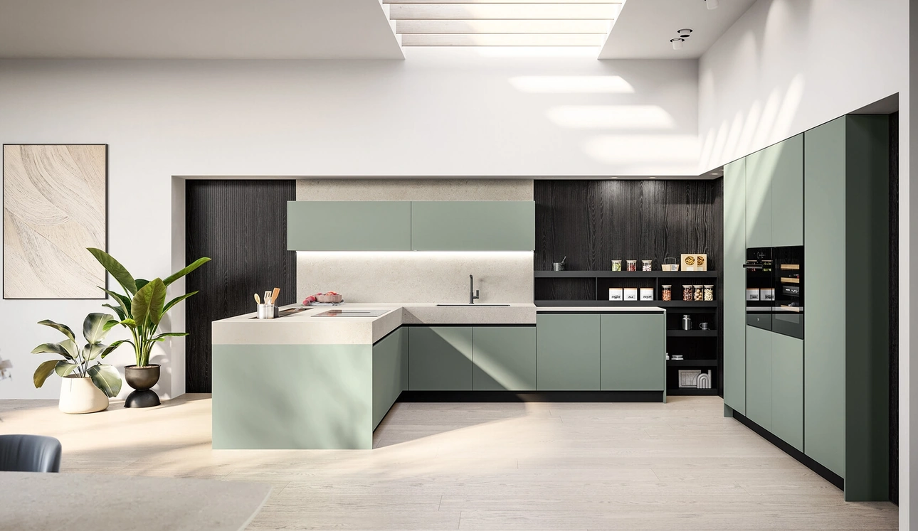 Cucina Moderna in laminato con penisola Cloe di Arredo3