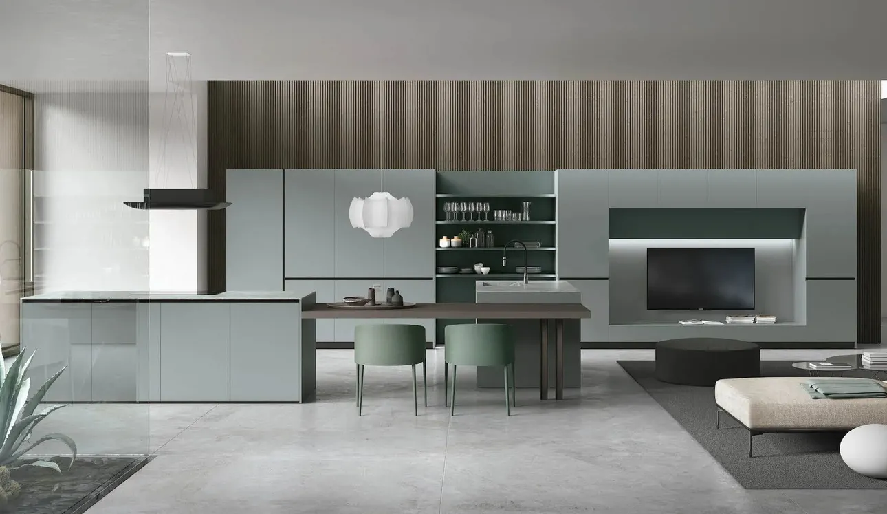 Cucina Moderna con isola Color Trend 02 di Stosa