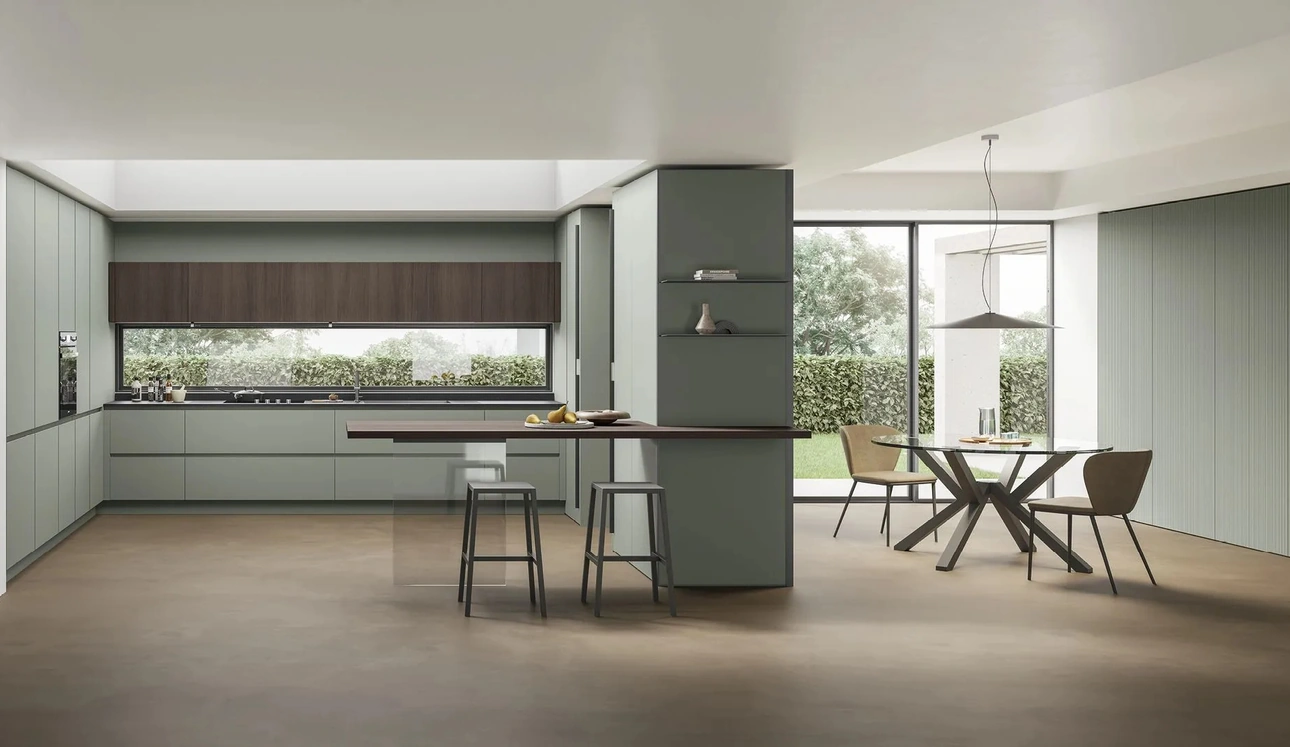 Cucina Moderna con penisola Color Trend 04 di Stosa