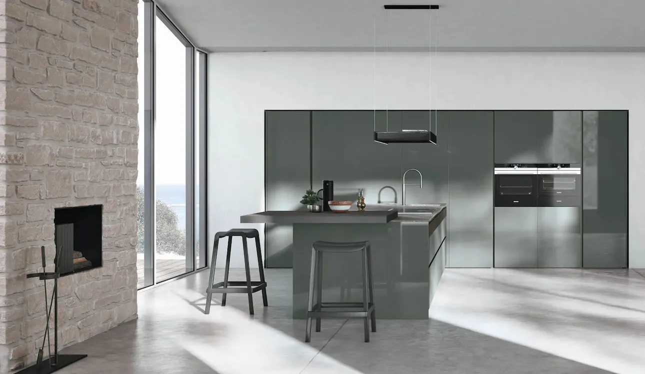 Cucina Moderna con penisola Color Trend 06 di Stosa