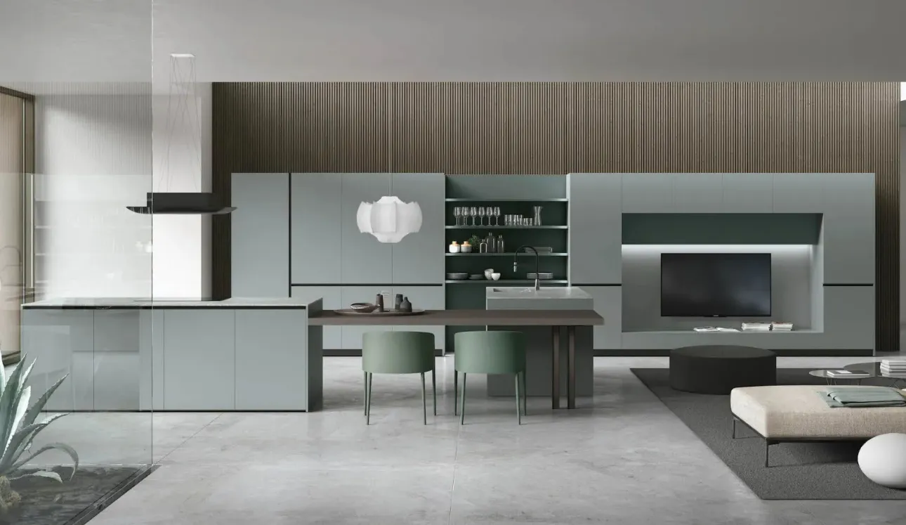 Cucina Moderna con isola Color Trend di Stosa
