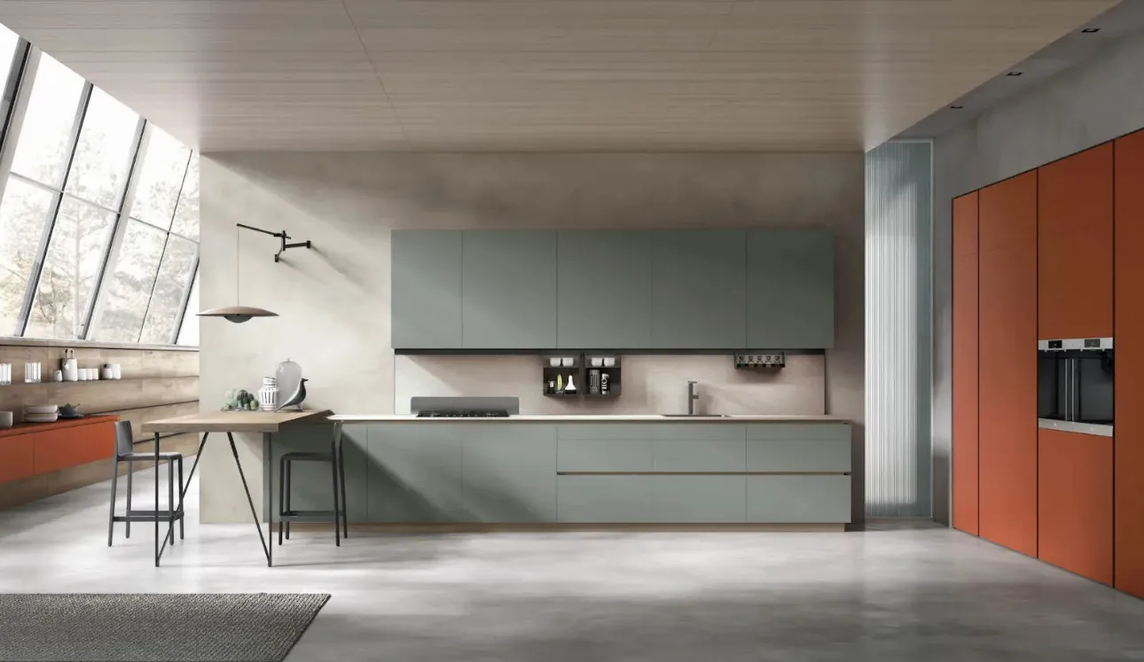 Cucina Moderna con penisola Color Trend di Stosa