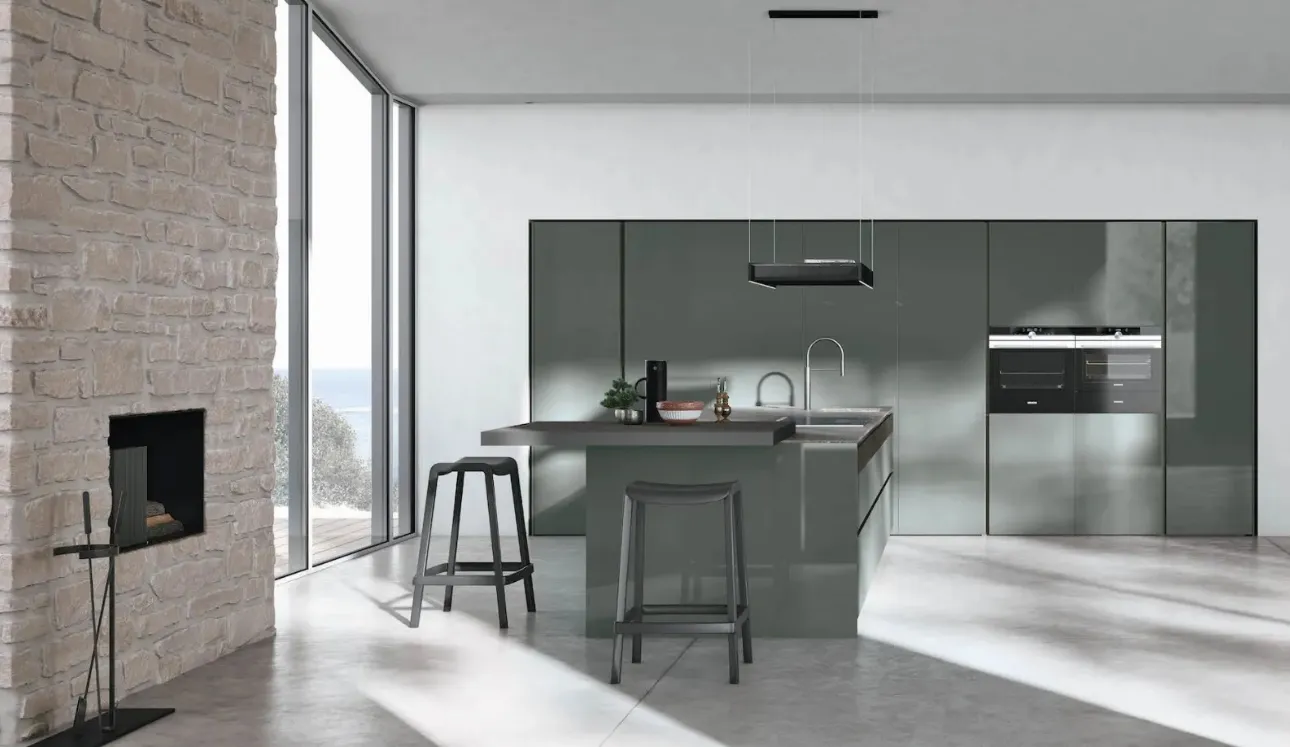 Cucina Moderna con isola Color Trend di Stosa