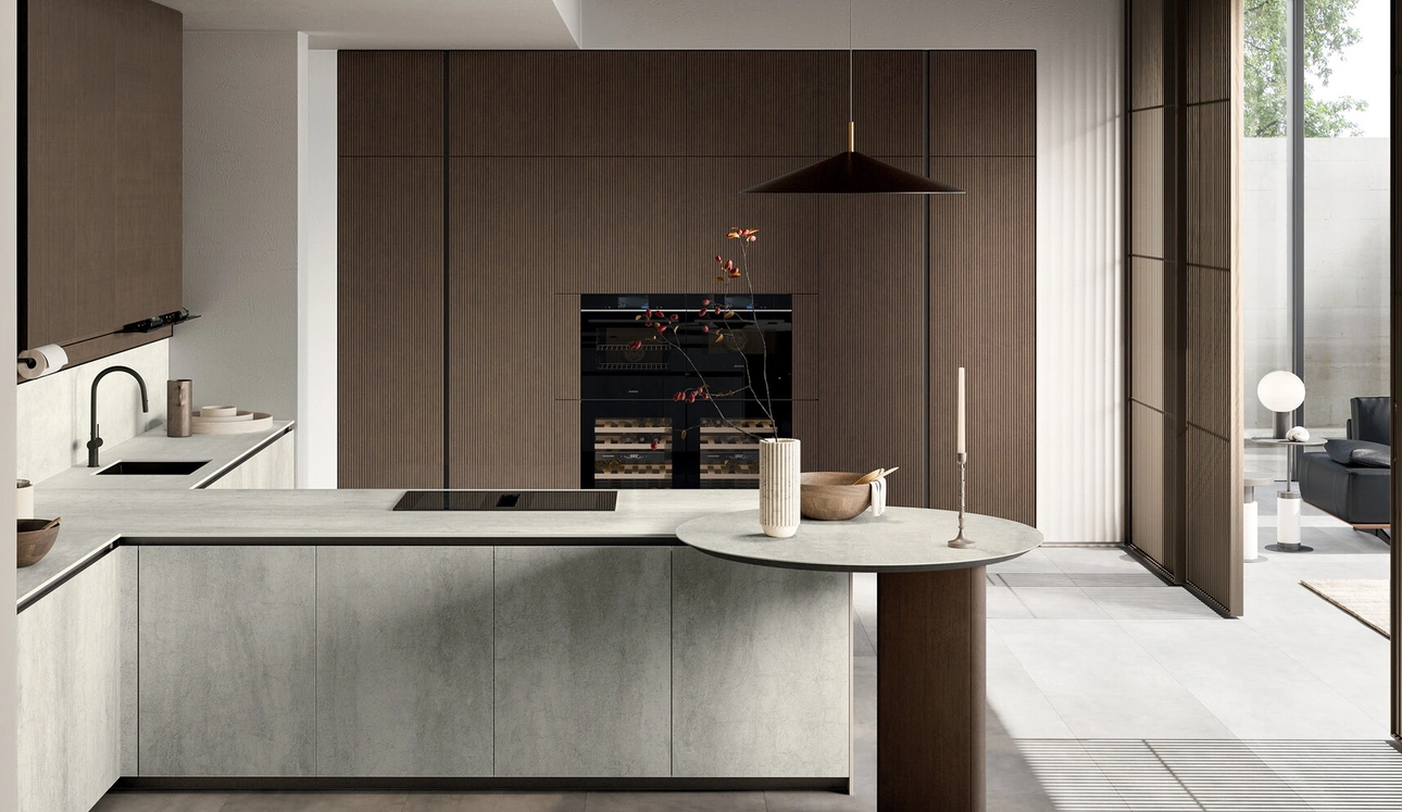 Cucina Moderna con penisola Glass 2|0 06 di Arredo3