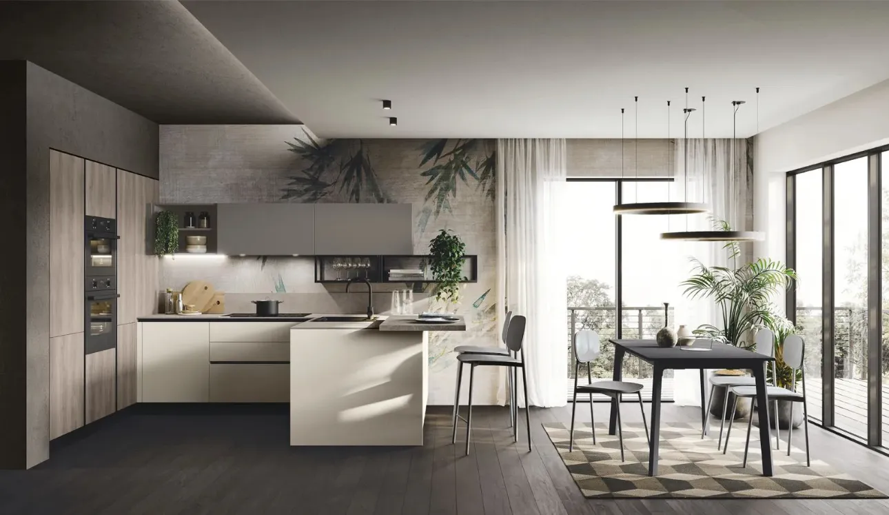 Cucina Moderna con penisola Art-Kaya di Stosa