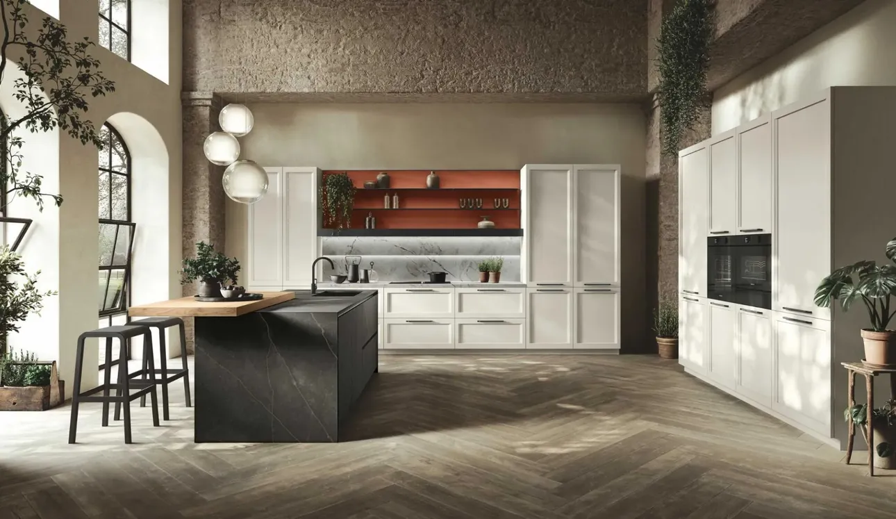 Cucina Moderna ad angolo con isola Palio 06 di Stosa