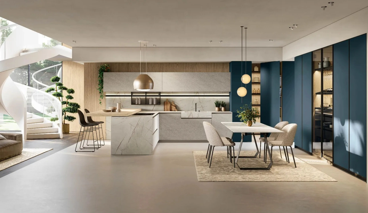 Cucina Moderna con penisola Metropolis 02 di Stosa