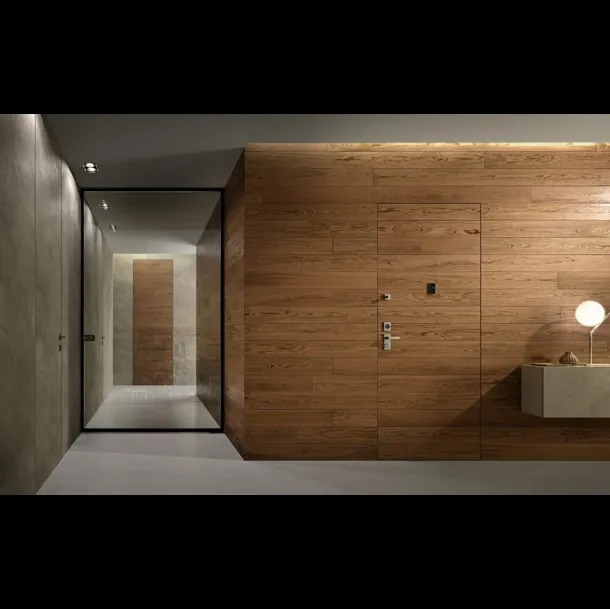 Porta blindata a filomuro Regina Parquet Rovere Terra di Garofoli