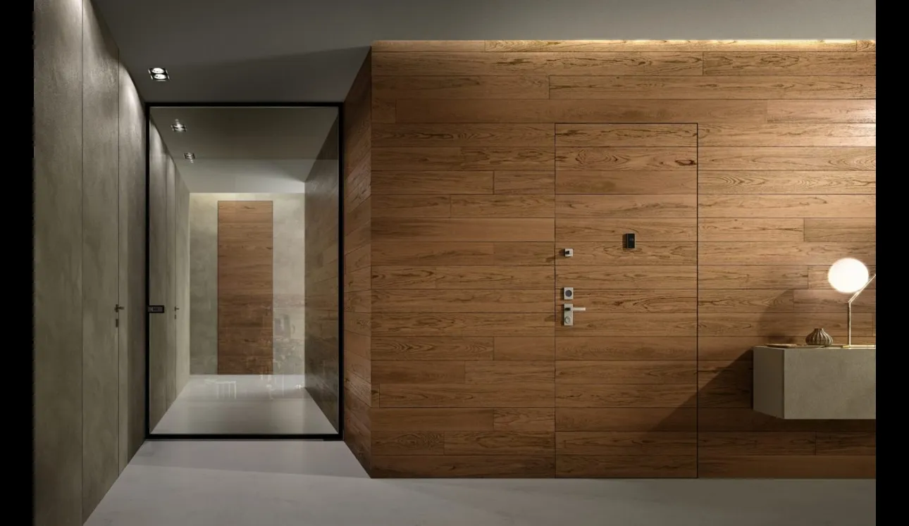 Porta blindata a filomuro Regina Parquet Rovere Terra di Garofoli