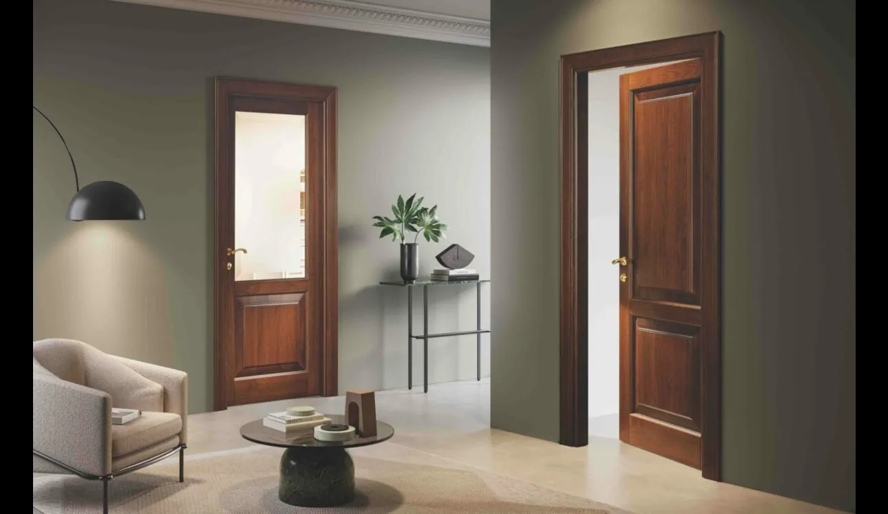 Porta classica in legno massiccio, anche con inserto in vetro 110 e Lode di Garofoli