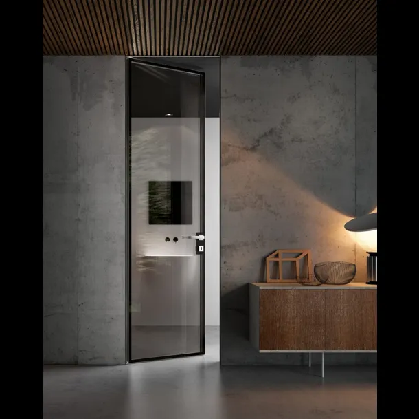 Porta per interni Bisystem Biglass Fumè Trasparente di Garofoli