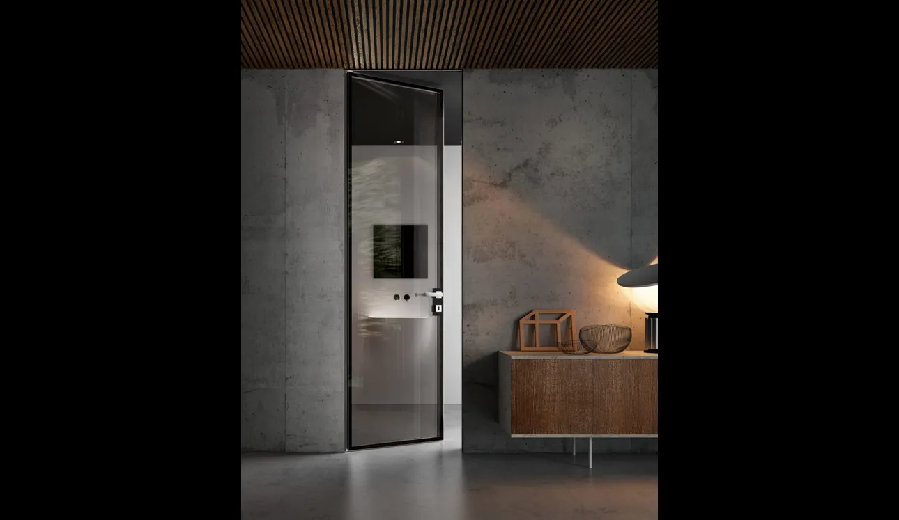 Porta per interni Bisystem Biglass Fumè Trasparente di Garofoli
