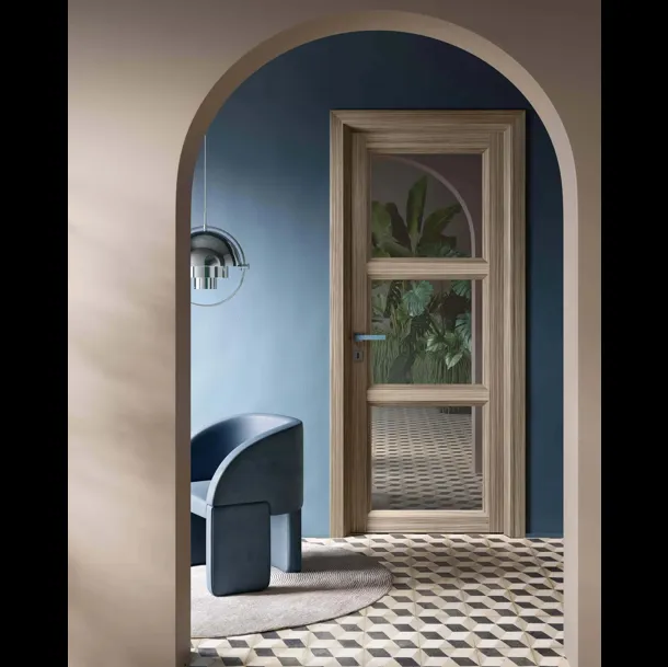 Porta per interni Climb Trevia in laminato con vetro di Garofoli