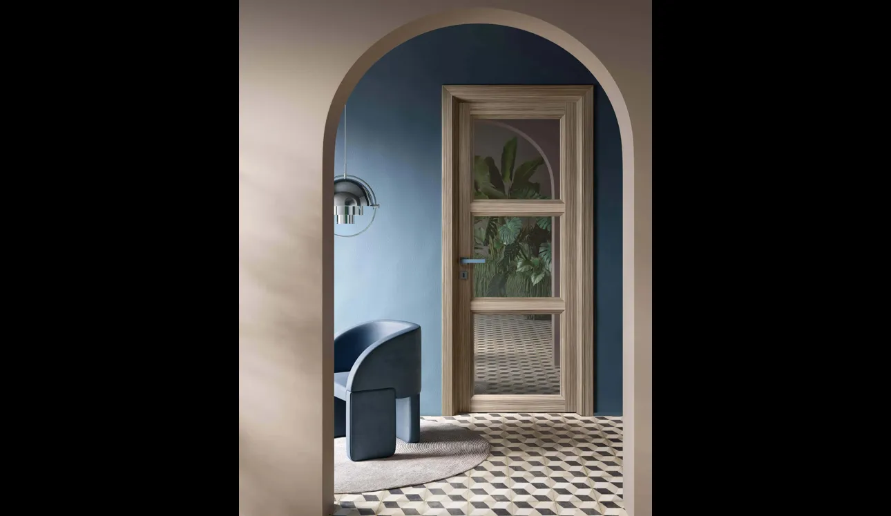 Porta per interni Climb Trevia in laminato con vetro di Garofoli