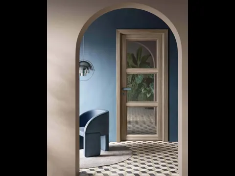 Porta per interni Climb Trevia in laminato con vetro di Garofoli