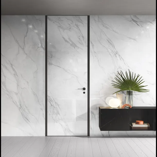 Porta per interni Filomuro in vetro effetto marmo di Garofoli