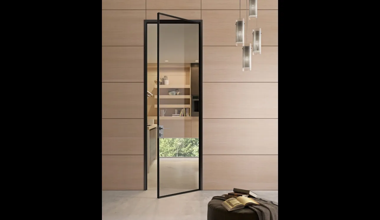 Porta per interni G-Like Vetro con telaio in alluminio di Garofoli