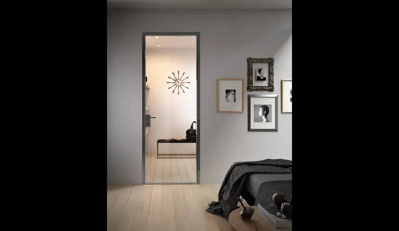 Porta per interni G-Like Vetro con telaio in alluminio di Garofoli