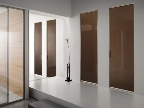 Porta per interni scorrevole Gdesigner in vetro Seppia di Garofoli