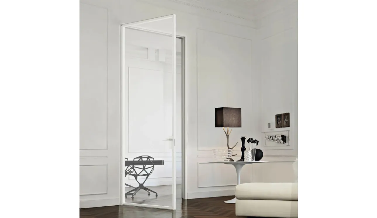 Porta per interni in vetro con telaio in alluminio Just Battente con Stipite di Doal