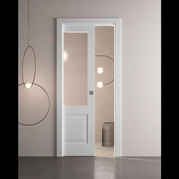 Porta per interni scorrevole Milia in laccato con vetro di Garofoli