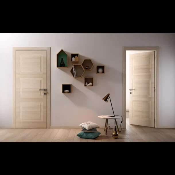 Porta battente per interni in legno pantografato Mirawood di Garofoli