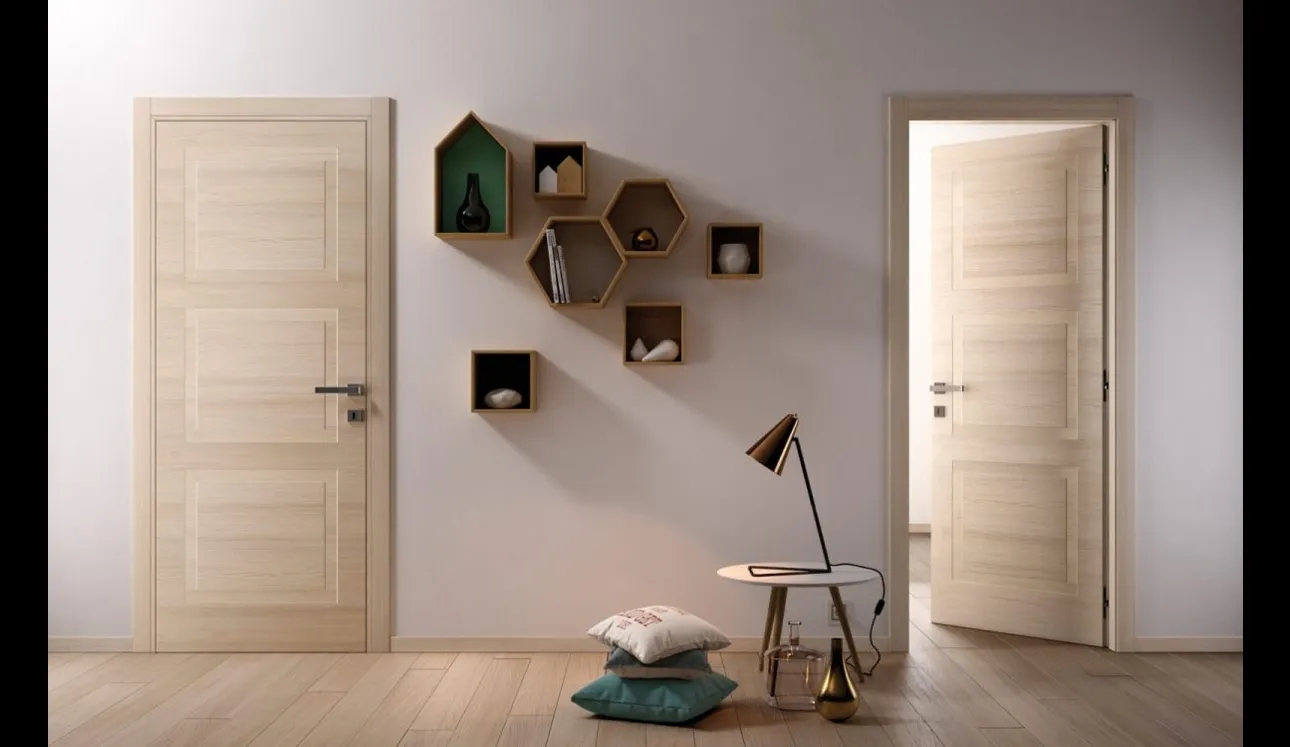 Porta battente per interni in legno pantografato Mirawood di Garofoli
