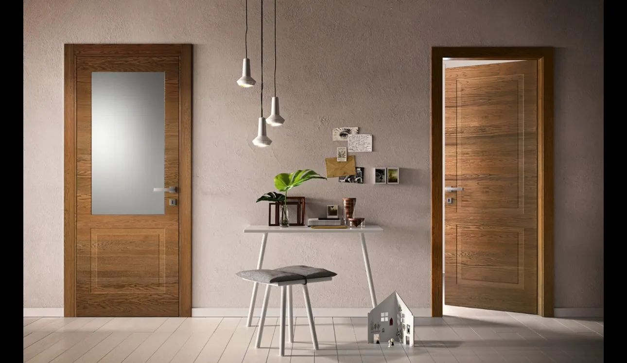 Porta battente per interni in legno pantografato Mirawood di Garofoli