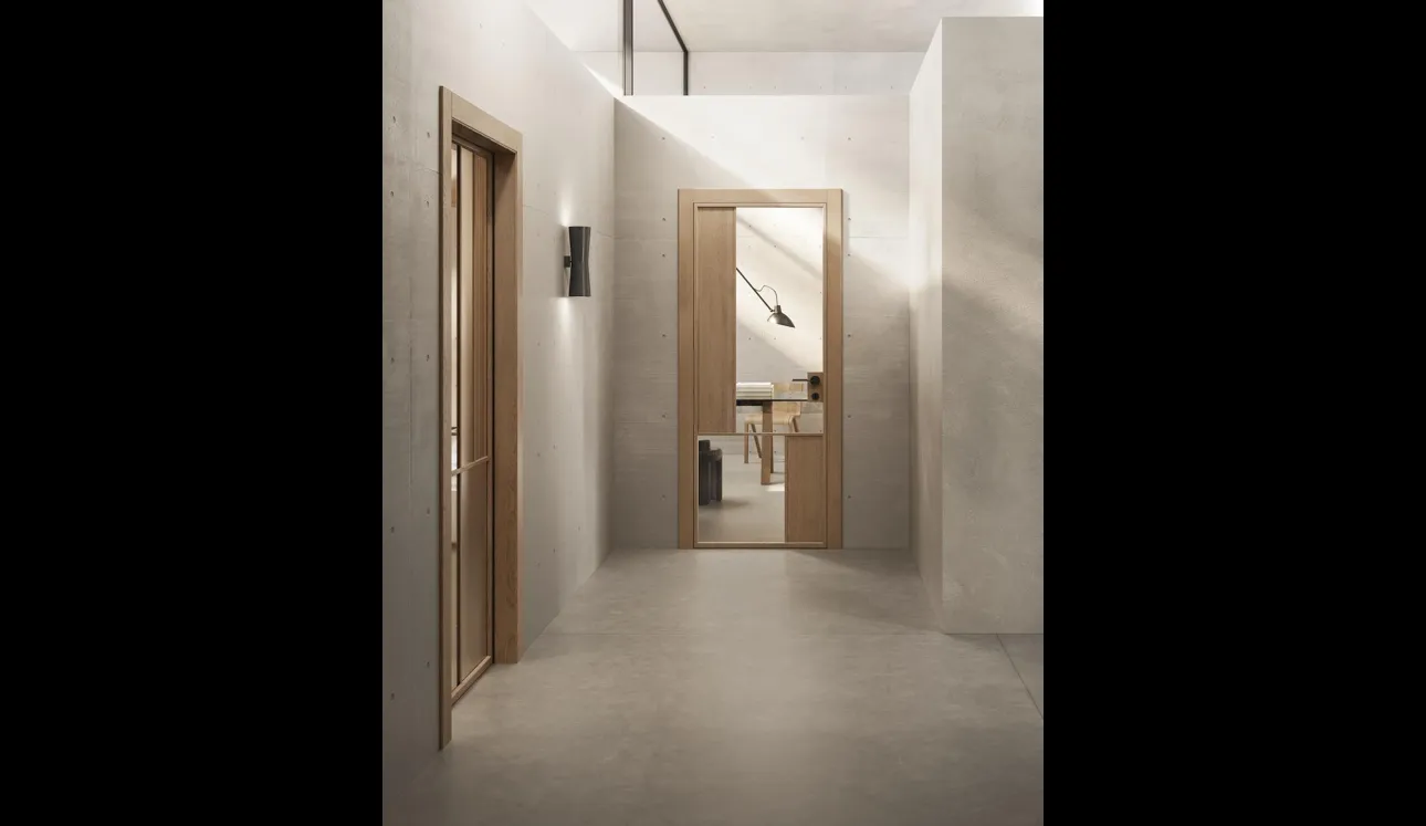 Porta per interni Noi battente in legno e specchio di Garofoli