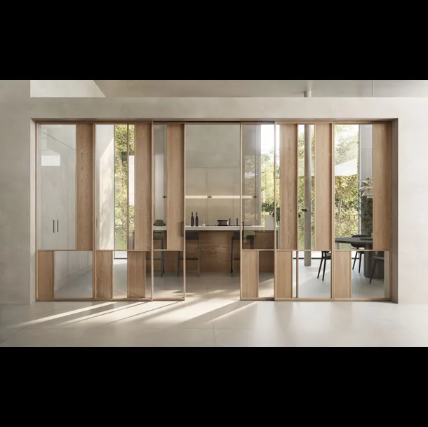 Porta per interni Noi in vetro e legno di Garofoli