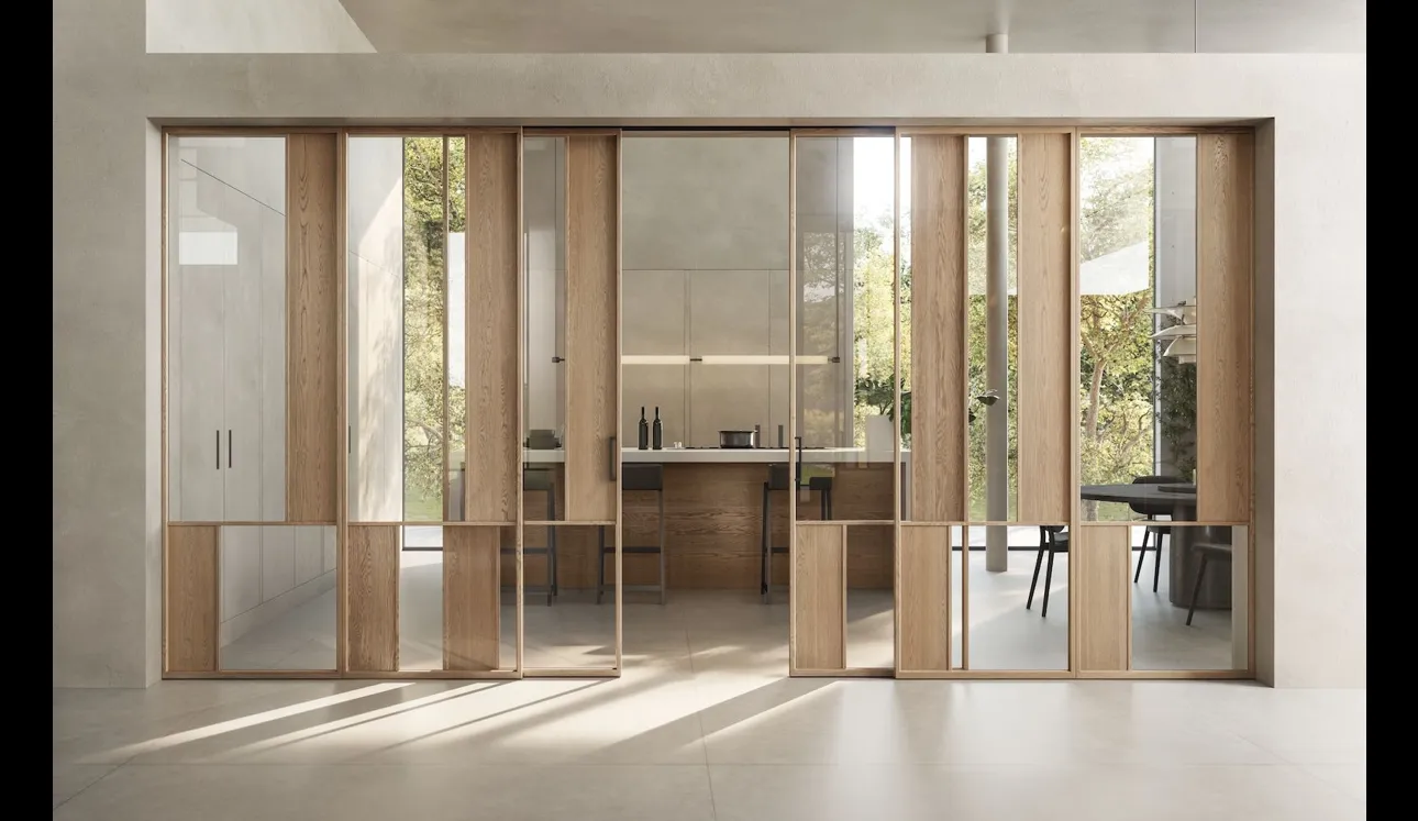 Porta per interni Noi in vetro e legno di Garofoli