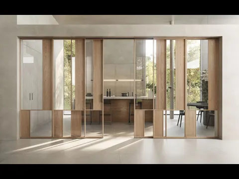 Porta per interni Noi in vetro e legno di Garofoli